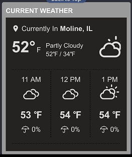 Now App - Weather Card Addition - Current Weather